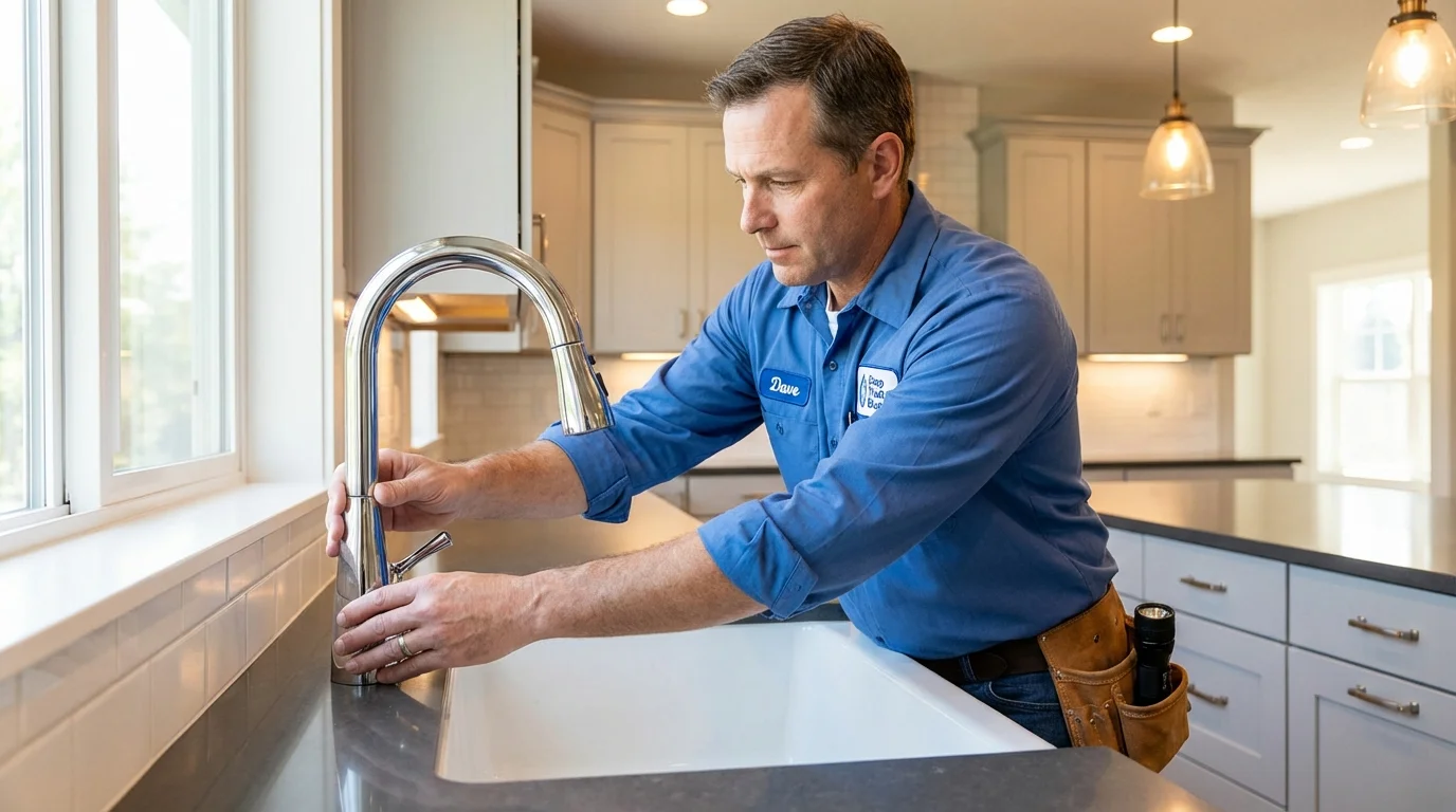 Kitchen faucet installation by Johns Plumbing LLC in Tribune